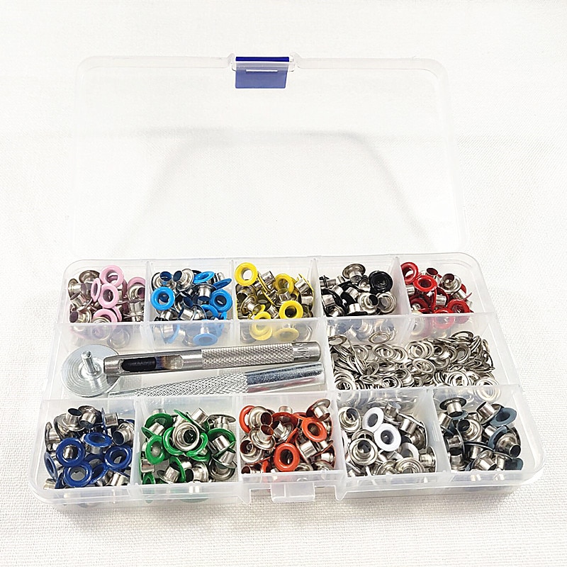 Ojales de Metal con agujeros para manualidades de cuero, zapatos de Scrapbooking, cinturón, bolsa, etiquetas para ropa, accesorios de , 10 colores variados, 500