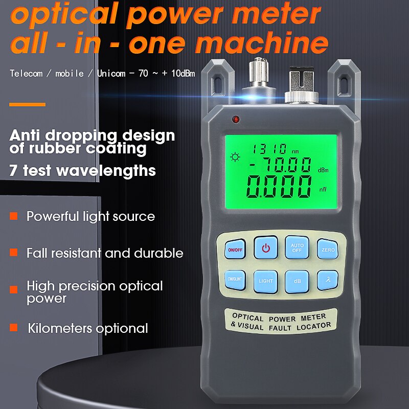 LeeBeTo All-IN-ONE Optical Power Meter with Visual Fault Locator Optical Fiber Tester 5KM 10km 20KM 30km VFL