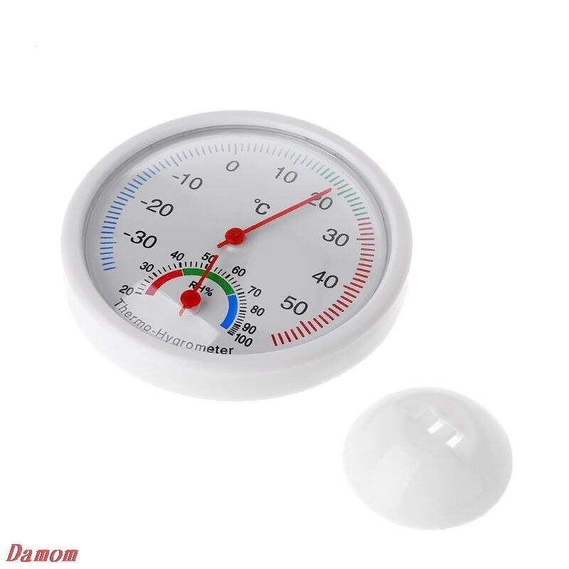Indoor Outdoor Thermometer Humidity Meter Clock-shaped Temperature Hygrometer
