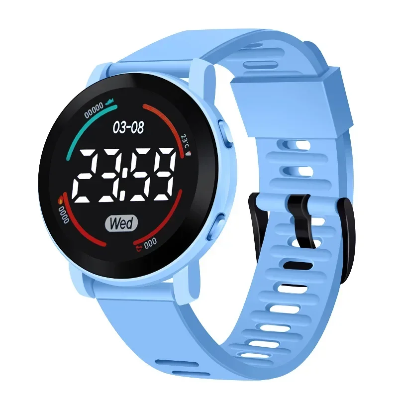 Juvenile Multifunctional Electronic Watch Sports Waterproof Fall Proof Ultra Clear Round Screen LED Digital Clock Reloj Niña: BRONZE