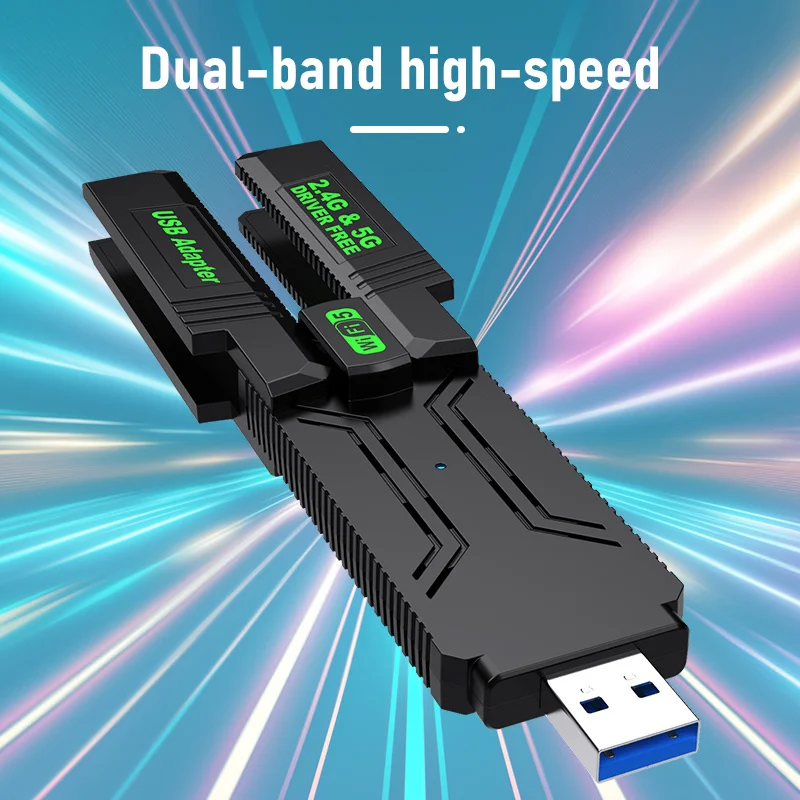 4 Antennen WiFi USB Adapter Dual Band 2,4G + 5Ghz 1300Mbps Wi-Fi Dongle USB 3,0 High-Speed Wireless Karte Empfänger Für PC/Laptop Win