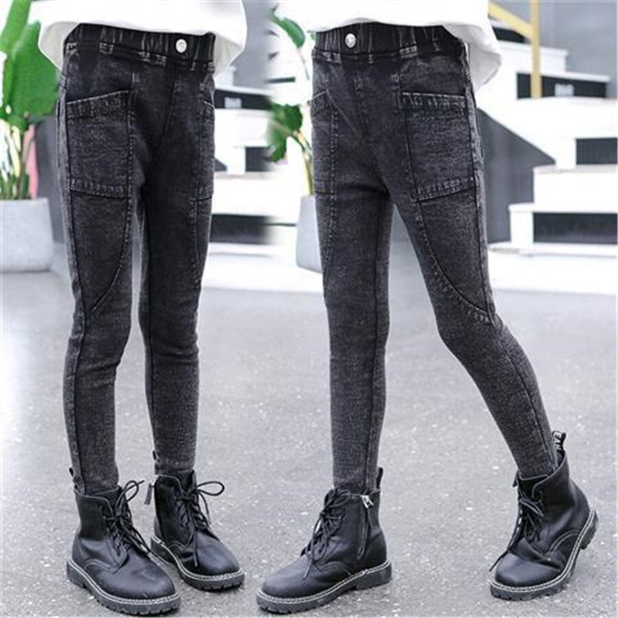 Girls Jeans Slim Skinny Kids Jeans For Girls Stretch Pencil Pants Kids Jeans Autumn Novelty Jeans Pants For Girls 6 8 10 12 14