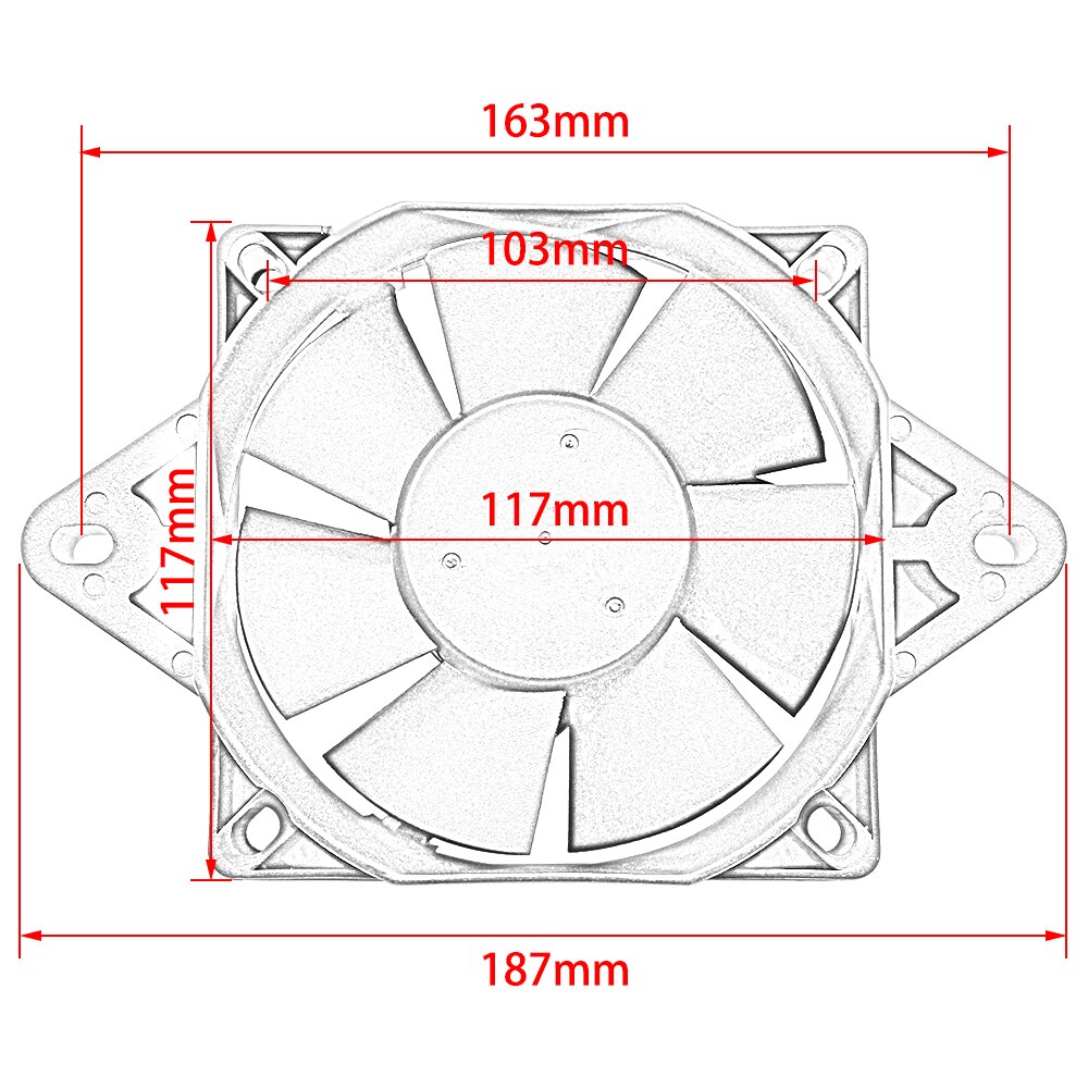 Nuoxintr Motorcycle Radiator Electric Cooling Fan Black For 150-250cc ATV Kart Quad Dirt ATV
