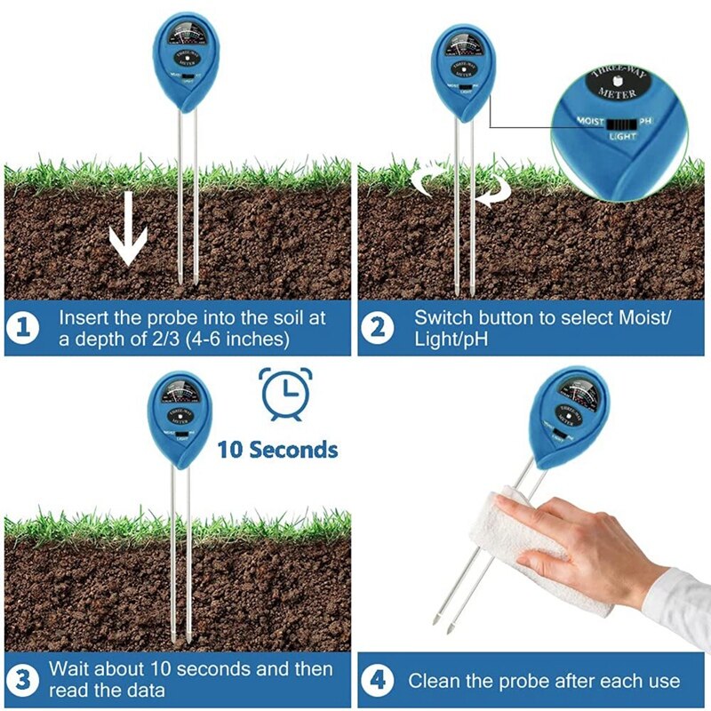 Soil Moisture Meter Moisture Meter for Potted Plants for Testing PH Moisture and Light Moisture Meter for Garden Farm