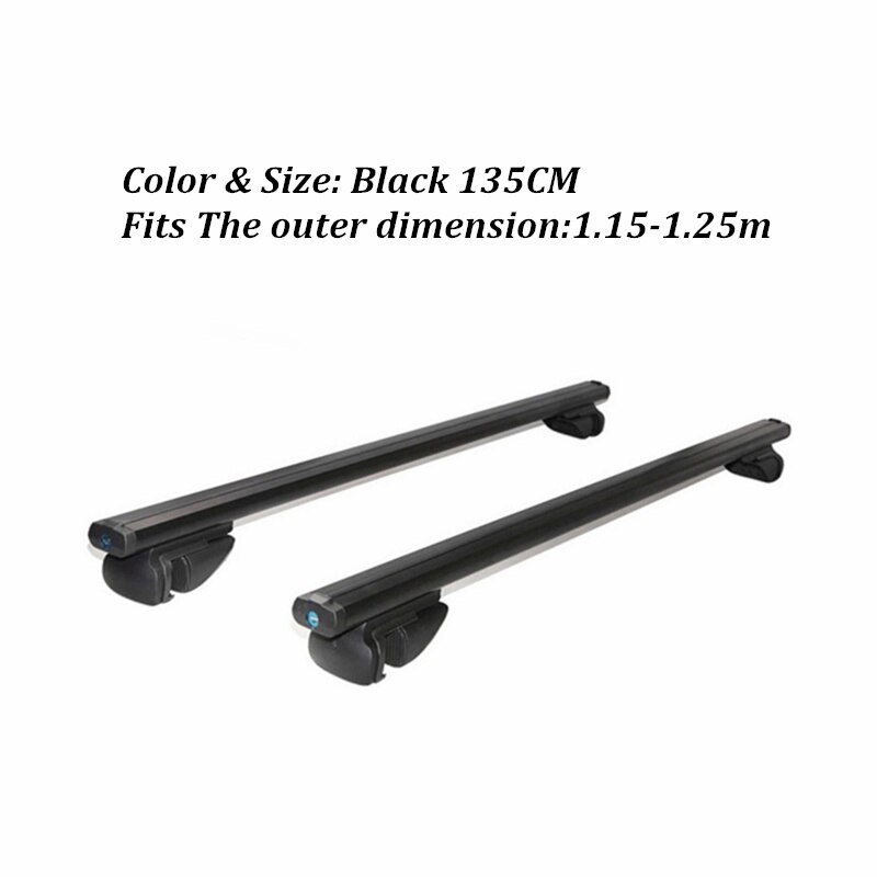ALWAYSME 2PCS 120 Or 135CM Universal Fits Car With Original Roof Rack SUV Roof Rack Crossbars For Kayak Cargoline Snowboarding: 2PCS 1.35M Black