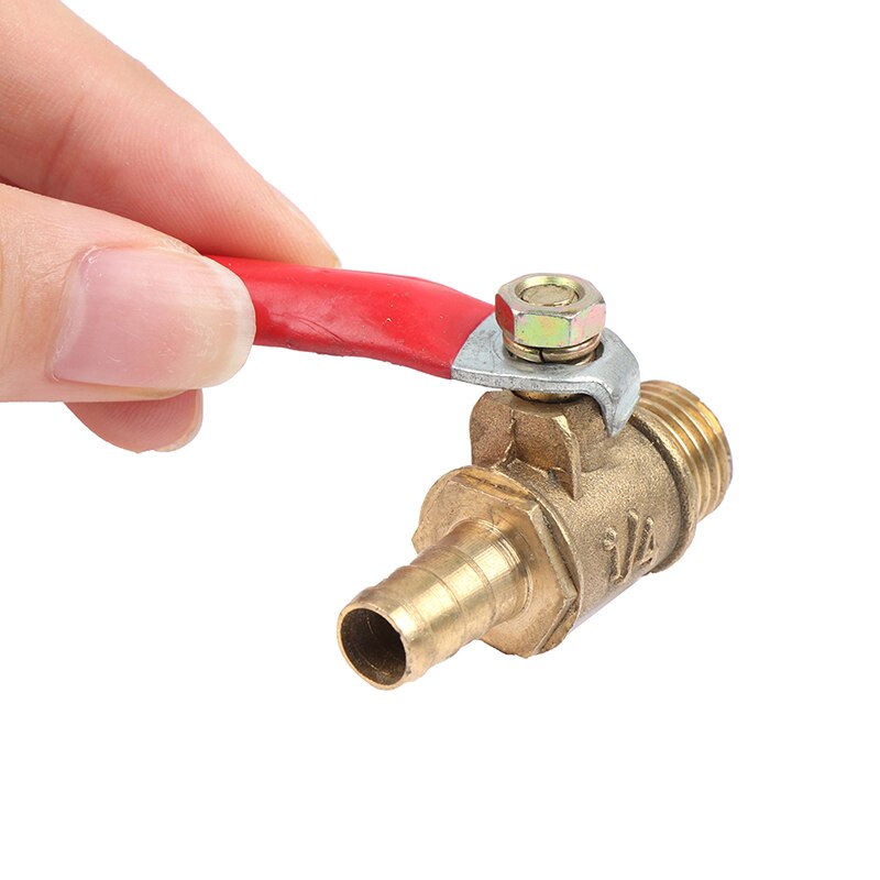 Brass Ball Valve Hose Barb 1/4" 3/8" 1/2" BSP Male Thread Connector Pipe Adapter 8mm, 10mm, 12mm