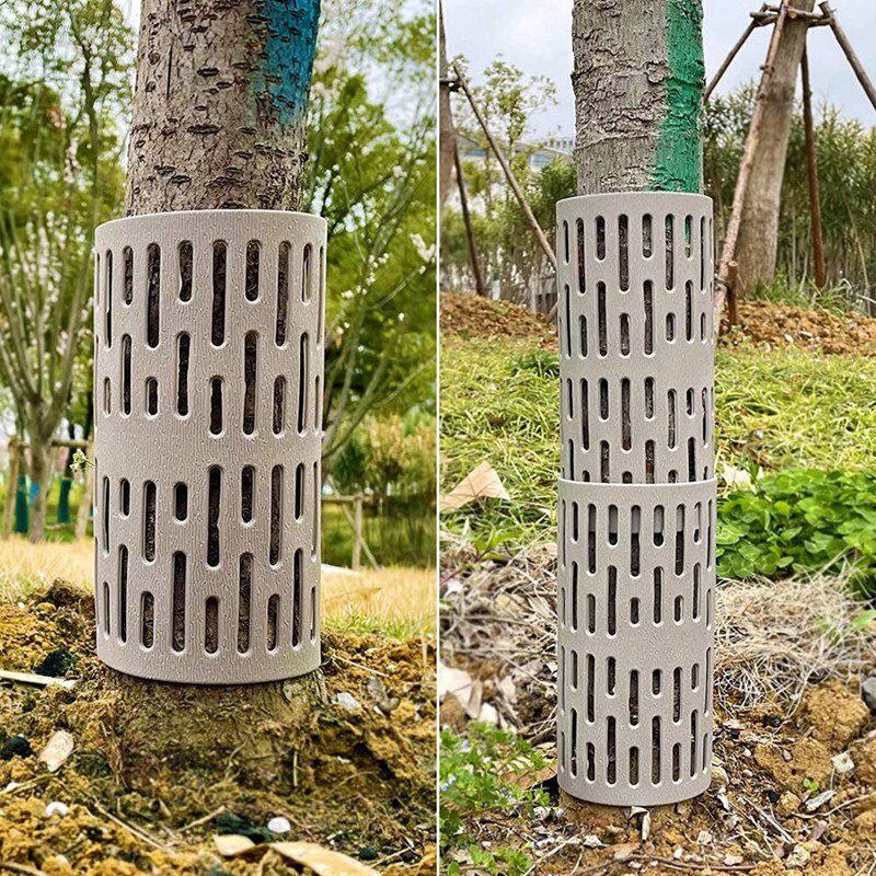 10 Pack Plastic Plant and Tree Trunk Protectors- Easy Flexible Tree Guard with 20Pcs Locking Zip Ties Expandable Nursery
