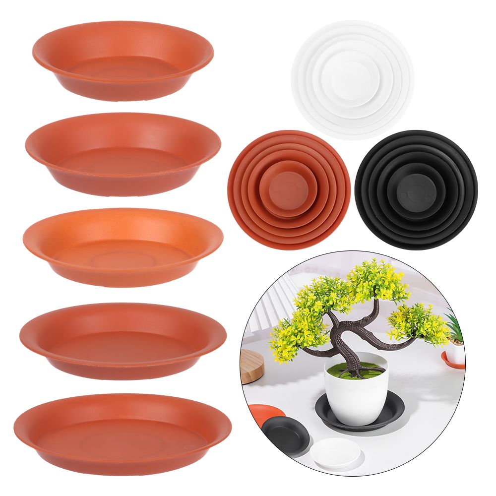 3Pcs DIY Round Durable Plant Saucer Drip Trays Plastic Tray Saucers for Indoor Outdoor Flower Pot Garden