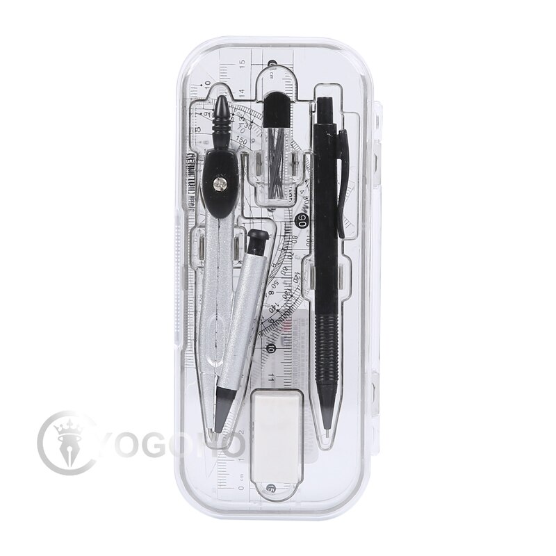 M&amp;G Student Geometry Protractor Drawing School Eraser Compasses Set Math Eraser Ruler For Students
