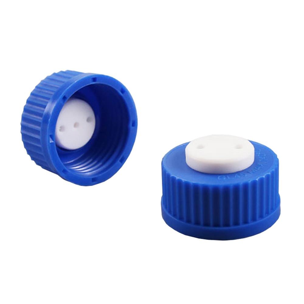 Herramientas de laboratorio tapón de botella de fase móvil almohadilla de plástico suministros de consumibles para laboratorio con agujeros tapa de botella de espiga