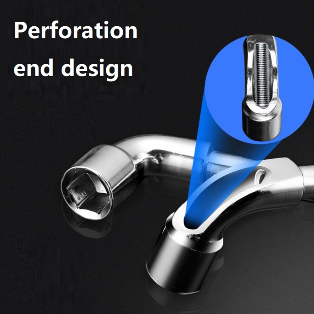 Double-head Casing Pipe Socket Wrench L-shaped Perforated Elbow 7-Shaped Hex Screw Spanner Wrench Socket