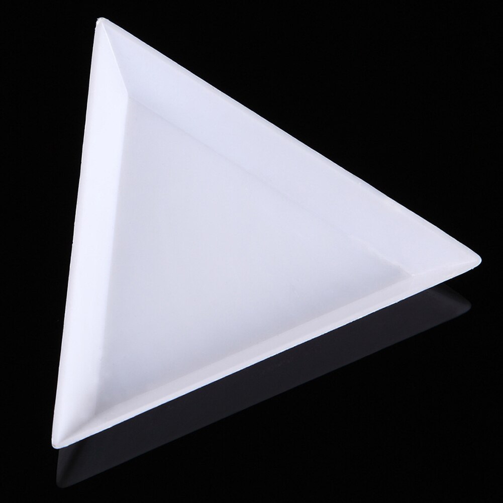 10Pcs DIY Plastic Triangle Nail Rhinestones Beads Plate Art Sorting Tray Palette
