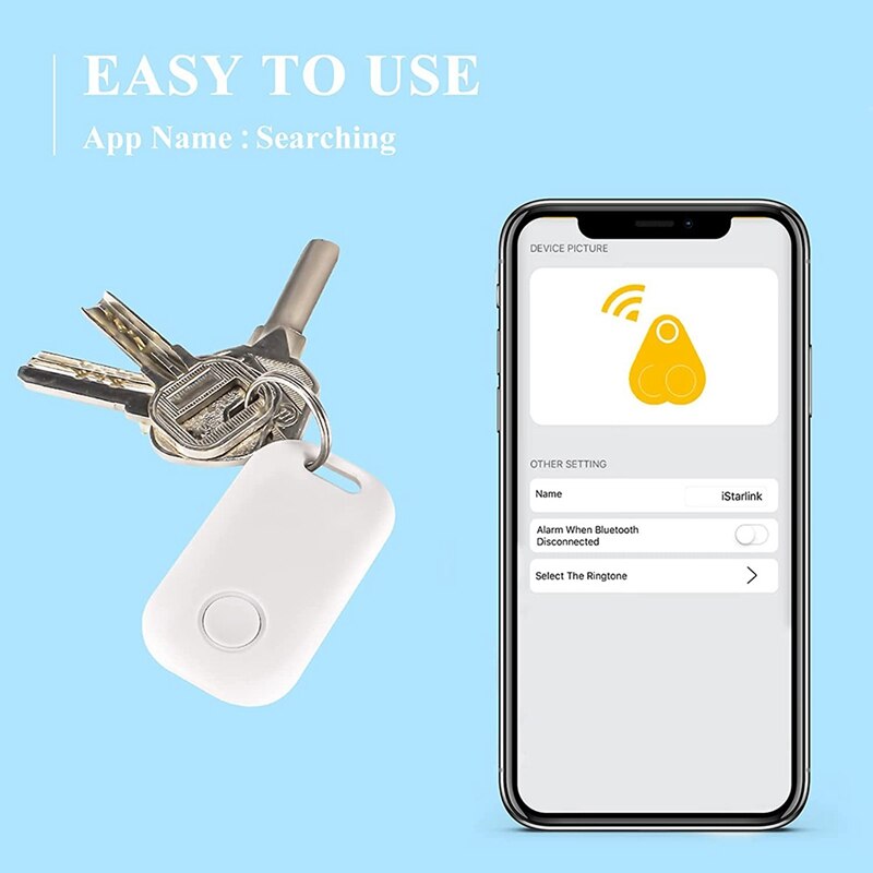 4 PCS Black White Keys Locator, Bluetooth Tracker Grandado