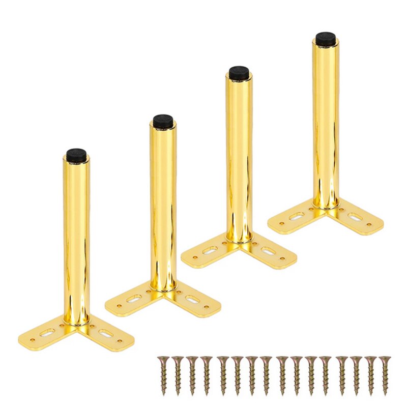 1/4PCS Adjustable Metal Furniture Legs Replacement for Sofa Office Couch Cabinet TV Stand Leg Black Iron with Screws