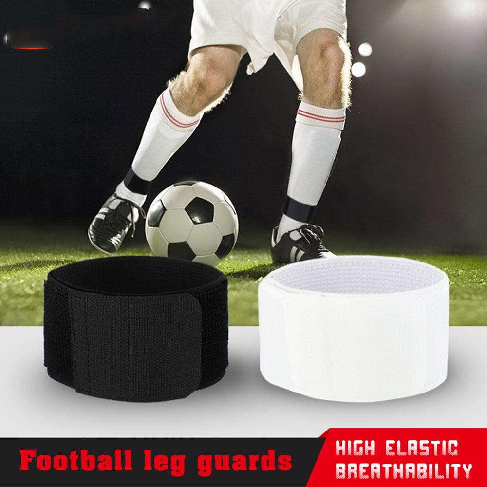 1 Paar Voetbal Shin Guard Blijven Vaste Bandage Tape Scheenbeschermers Voorkomen Off Verstelbare Elastische Sport Bandage