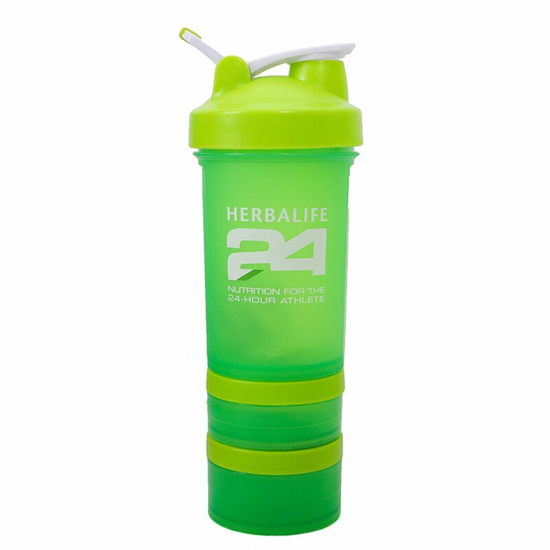 JOUDOO-bouteille de nutrition à l'herbalife 1000ml, pour shaker, pour lait, bouteille en paille, pour sport, gourde spatiale,: 500ml 24 green