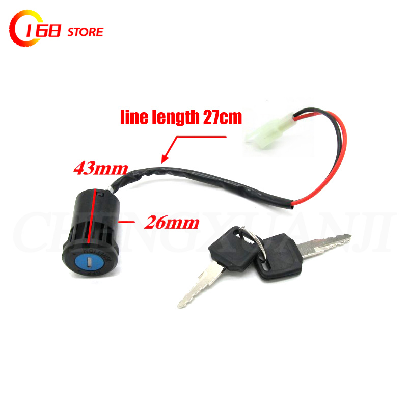 Interruptor de llave de encendido para ciclomotor, 2 cables, orificio de 28mm, accesorio para moto de cross ATV, herramienta de encendido/apagado para Go-Kart de motocicleta eléctrica duradera