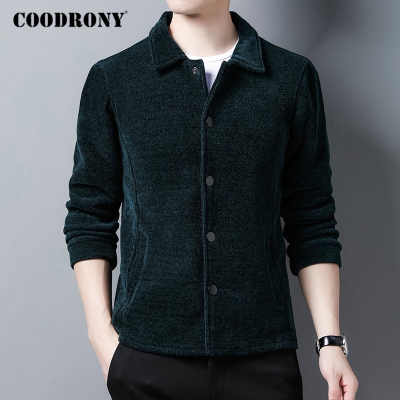 Coodrony merk trui jas heren zakelijk casual breiwerk vest heren herfst winter dikke warme omslagkraag jas top  c1183