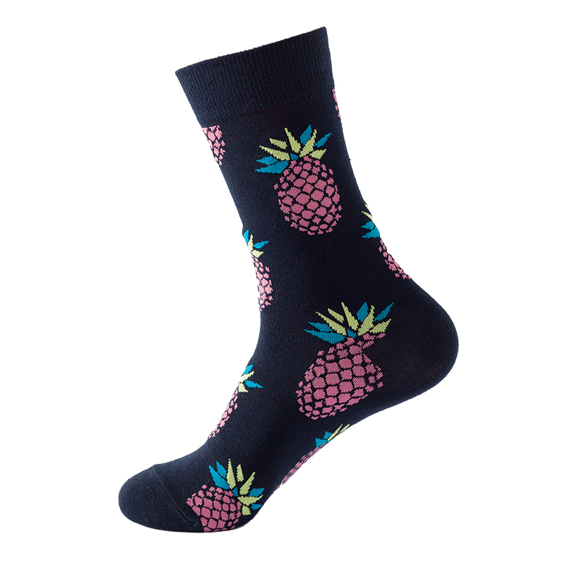 Calcetines felices de algodón para hombre y mujer, medias informales de Hip Hop Harajuku, fruta divertida, comida, tortilla, hamburguesa, aguacate, Sushi, cereza: Caqui