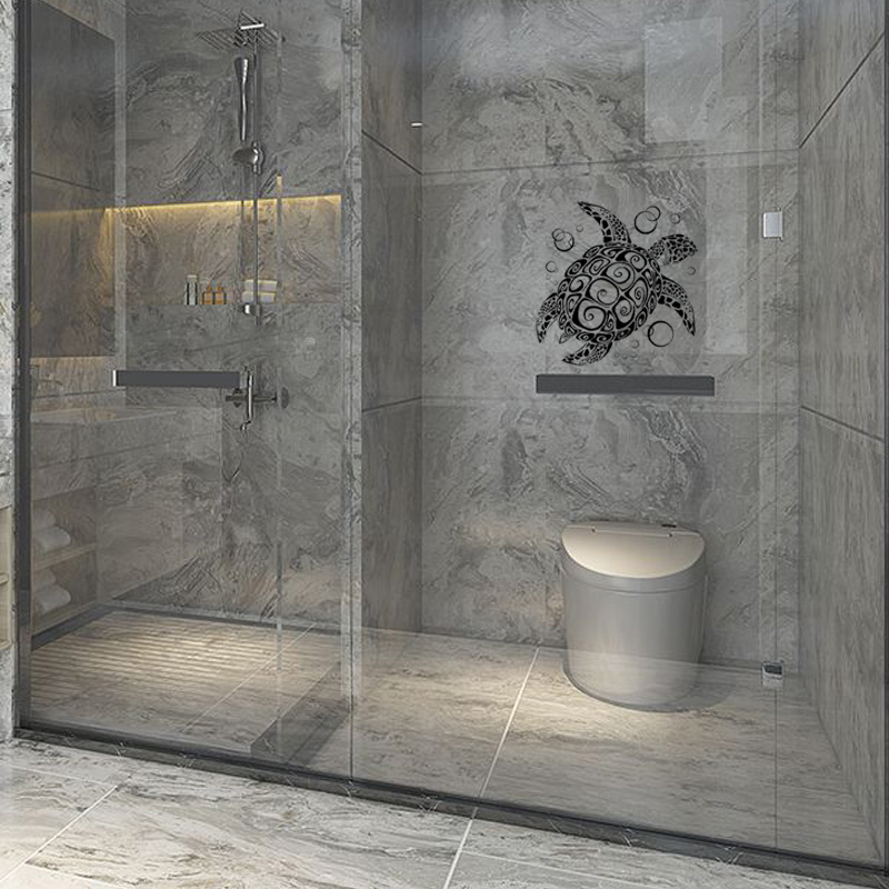YOJA 30x27.9CM Funny Turtle Home Fecor Wall Sticker Bathroom Shower Glass Decal G2-0159