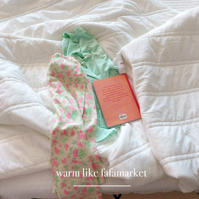 Nattøj til kvinder i bomuld, fluorescerende farve blomstrede pyjamasbukser . vintage damepiger og #39 #39 s pyjamasbukser med snoretræk, sovebukser
