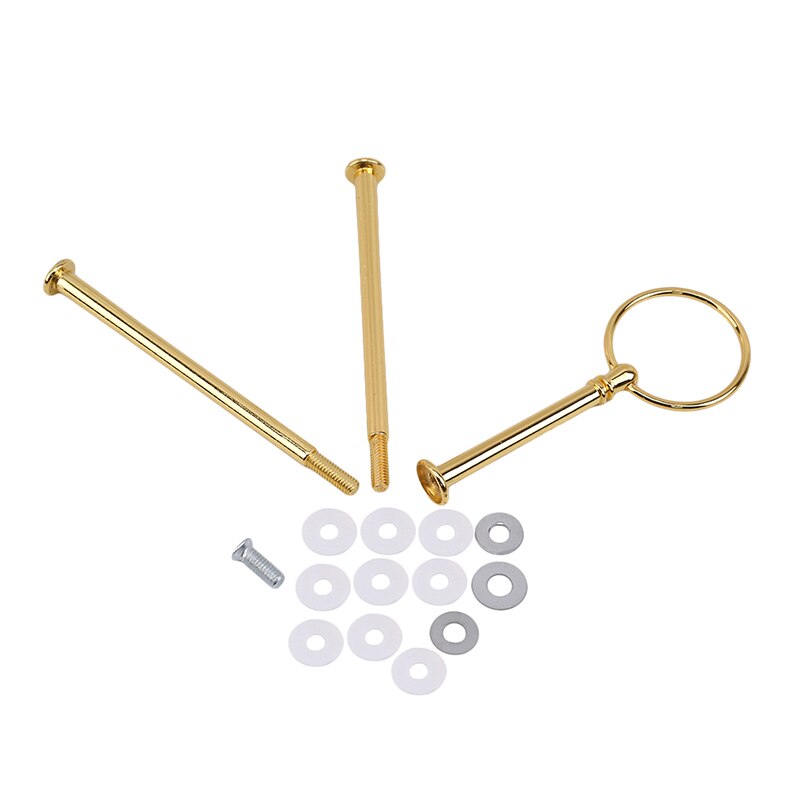 Multi-Style Cake Holder 2/ 3 /4 Tier Cake Plate Stand Handle Fitting Metal Wedding Party Without The Plate Home Decor Tools: 3 layer Gold