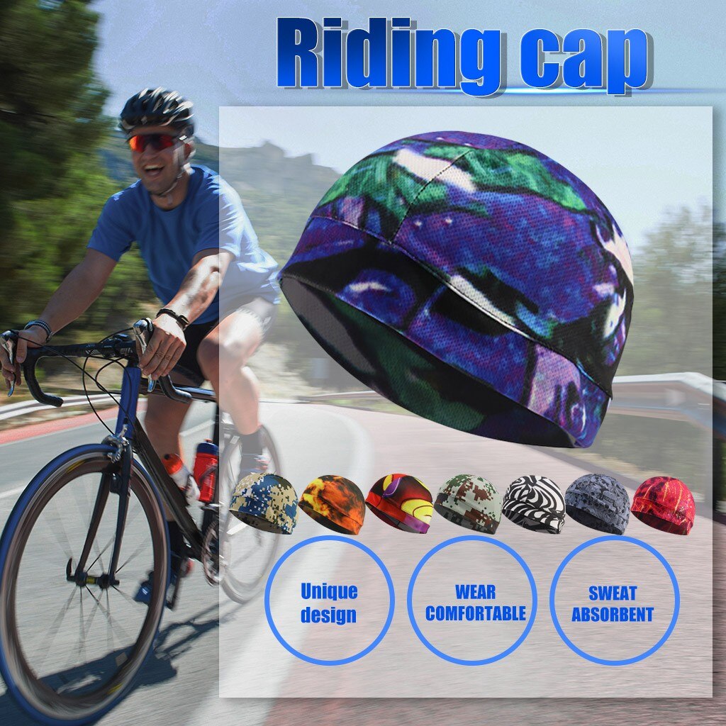 2121 Unisex Cycling Helmet Liner Skull Cap Spring Under Helmet Cap Men Women Running Beanie Hat Quick Dry Sport Caps#0814y30