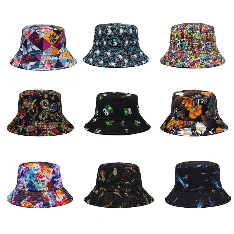 Chapeau Bob Graffiti pour femmes et hommes, couvre-chef d'été à motif de crâne Floral, pliable, style pêcheur, Gorros, Panama,