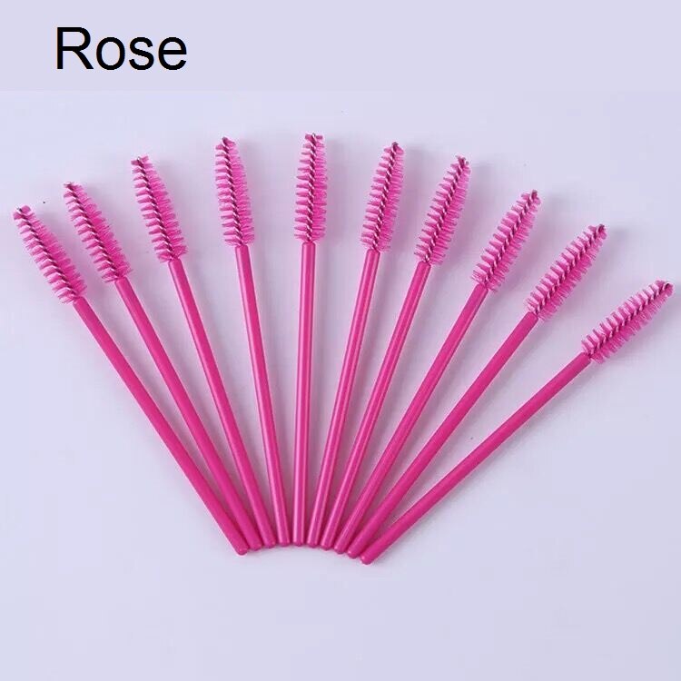 Uulzzor wegwerp wimpermascara borstels make-up kwast staafjes applicator make-up kits 7 kleuren: Roos