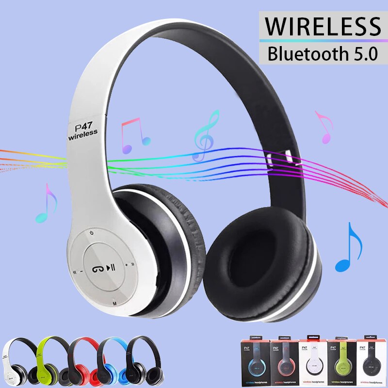 Draadloze Hoofdtelefoon Bluetooth 5.0 Opvouwbare Headset Muziek Stereo Hoofdtelefoon Ondersteuning Tf-kaart Fm Radio Voor Telefoon Pc Tablet