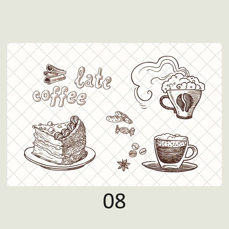 Oven Dining Hall Wallpapers Oil Proof Cute Cartoon Waterproof Kitchen Wall Stickers Self Adhesive PVC 90*60CM Wall Art Decal: 08