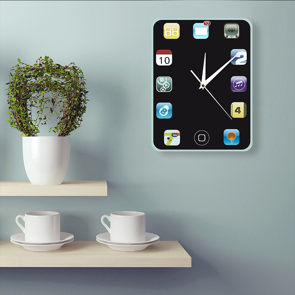 1Piece Computer Pad Wall Clock Modern Wall Watch Tablet Screen Wall Clock Study Room Wall Decor Technology Fans