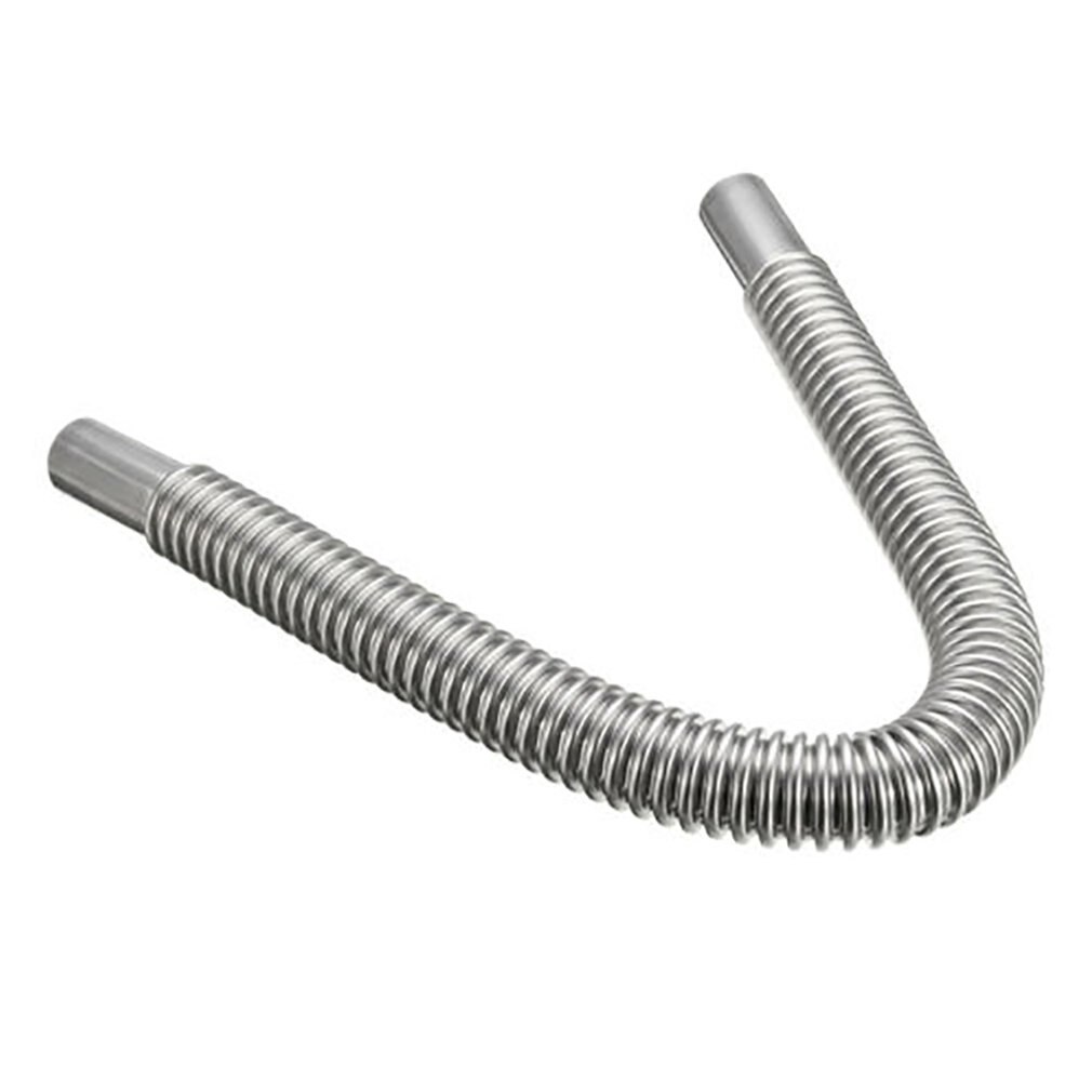 60cm Car Stainless Steel Material Exhaust Pipe Corrugated Round Pipe Parking Silencer Diesel Heater Silver