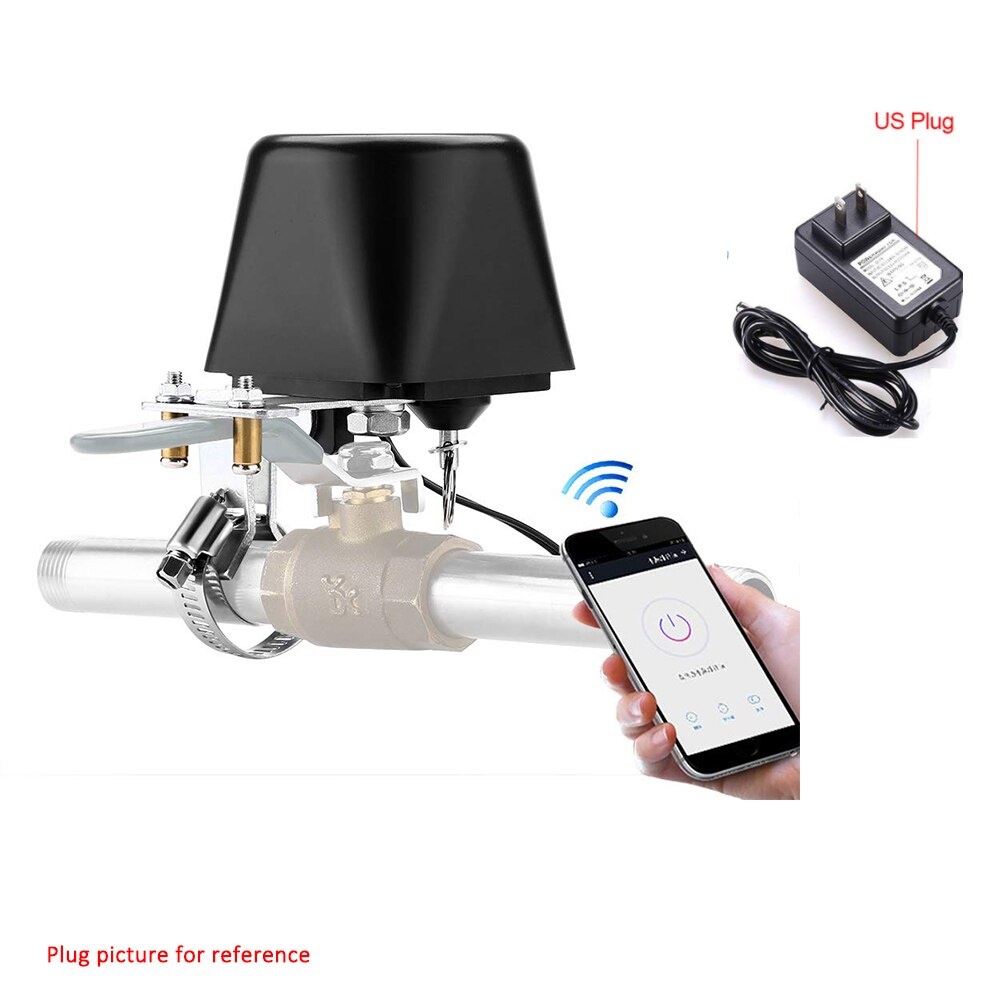 Tuya Smart WiFi Gas Water Valve Manually Open Valve Home Zigbee Automatically Shut-Off Controller Support Alexa Google Home: US Plug / Zigbee Version