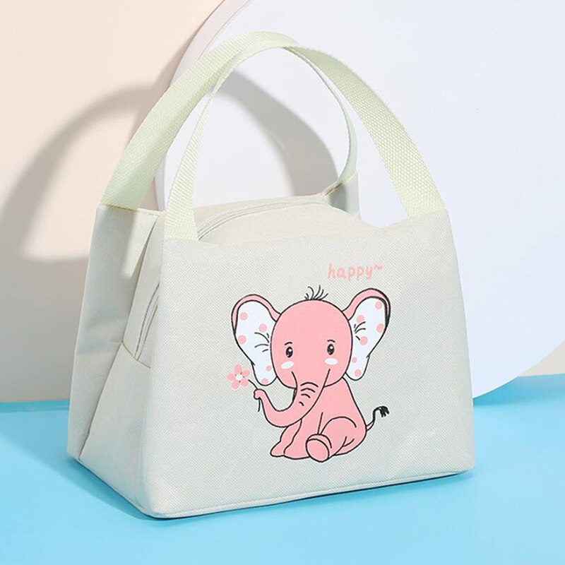 Modieuze draagbare lunchtas schattige verdikte student draagbare isolatie lunchtas thuis keuken voedsel isolatie tas: Beige