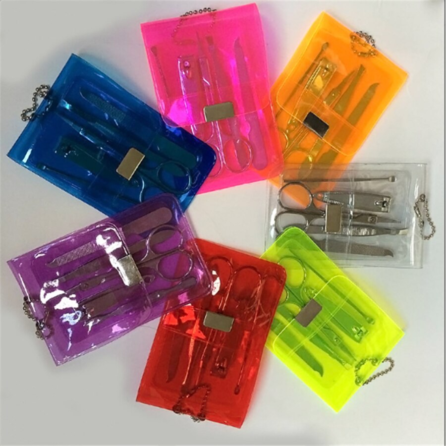 5pcs/set Stainless Steel Nail Tool Set Cuticle Nipper Spoon nail clipper scissor Beauty tool sets with PVC pouch