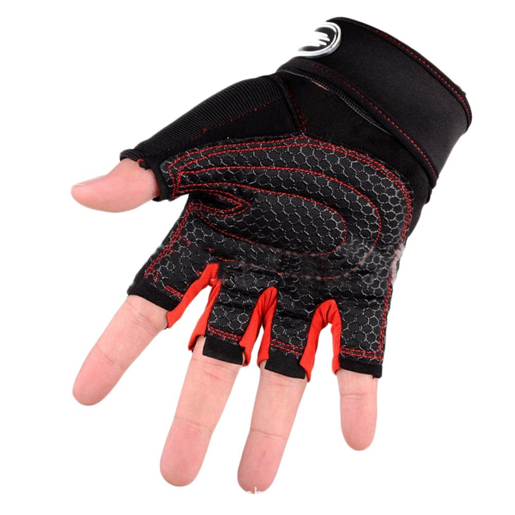 Luvas de ginásio de fitness luvas de levantamento de peso treinamento de construção do corpo esportes exercício esporte treino luva para homens mulher m/l/xl: Red XL