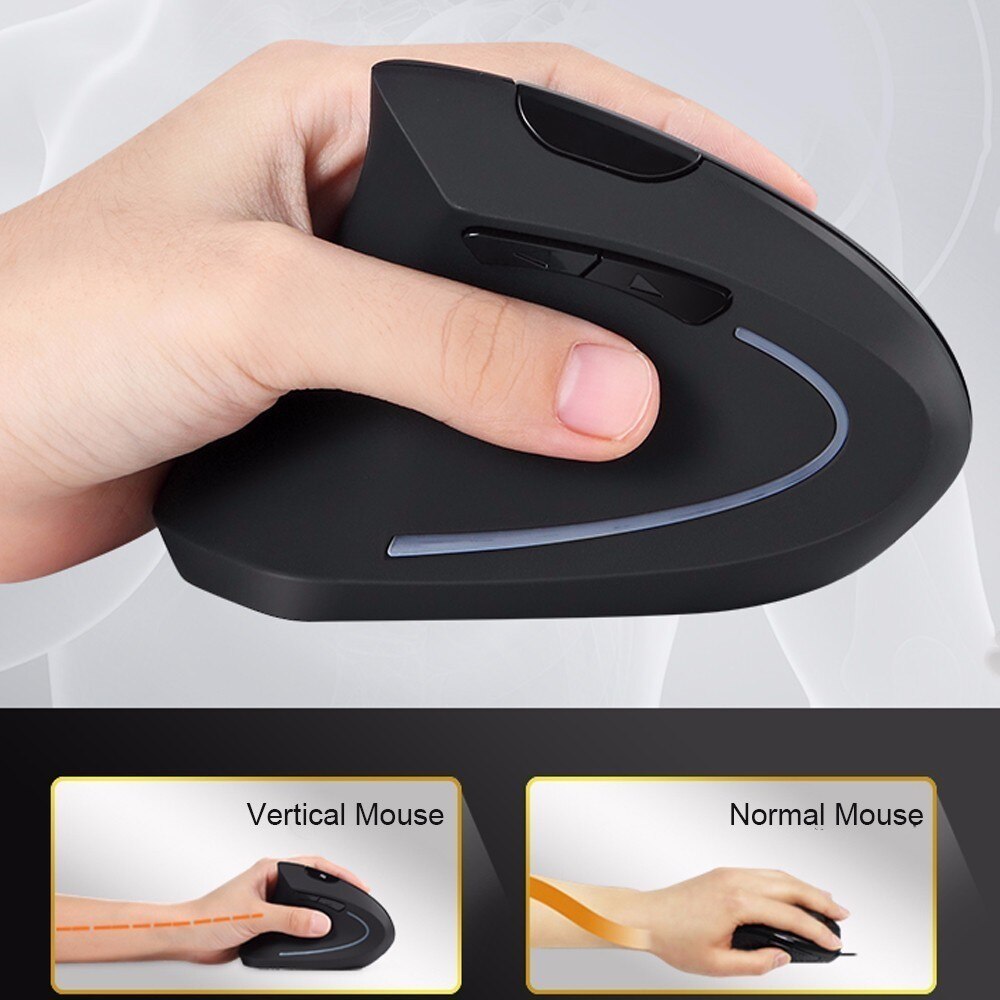 Chyi Linkshandige Draadloze Verticale Muis Linker Ergonomische Oplaadbare Optische Usb Mause 6 Button Pc Gaming Muizen Voor Laptop