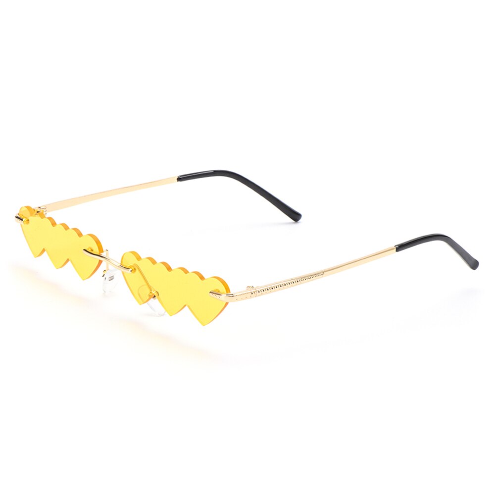 1 PC UV400 samochodów Auto okulary przeciwsłoneczne bezramkowe kobiety Vintage Butterfly okulary przeciwsłoneczne Vintage Street Motor pyłoszczelne gradientowe szkła okulary: Yellow