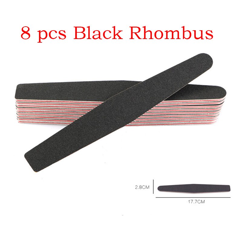 Lime à ongles, kit de manucure, polissoir, accessoires nail art, outils lime à ongles, limes de soin des ongles, 100/180 blocs de ponçage pour: 8 x losanges noirs