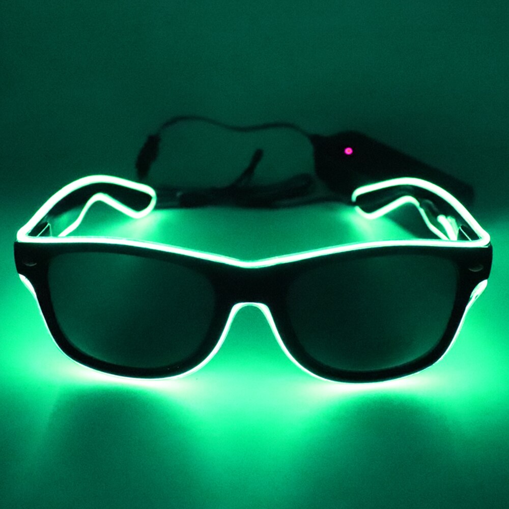 Red LED Glasses Light Up El Wire Neon Rave LED Glasses FOR Party Twinkle Glowing Party Halloween LED Glasses: Jade Green