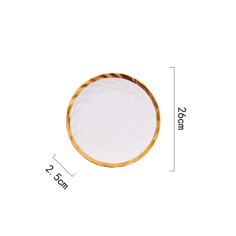 Ceramic Western Steak Plate Retro European Phnom Penh Breakfast Plates Household Restaurant Vegetables Salad Platter: Black 10 Inch