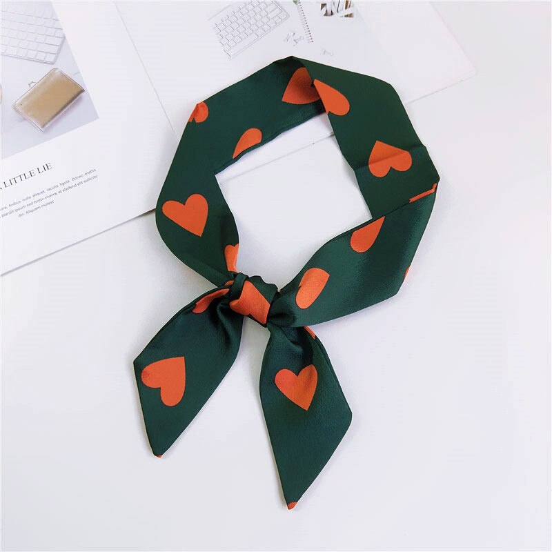 Hart Print Hoofd Scraf Das Sjaal Vrouwen Lange Skinny Chiffon Zak Haar Sjaals Voor Dames foulard Femme: COLOR 3