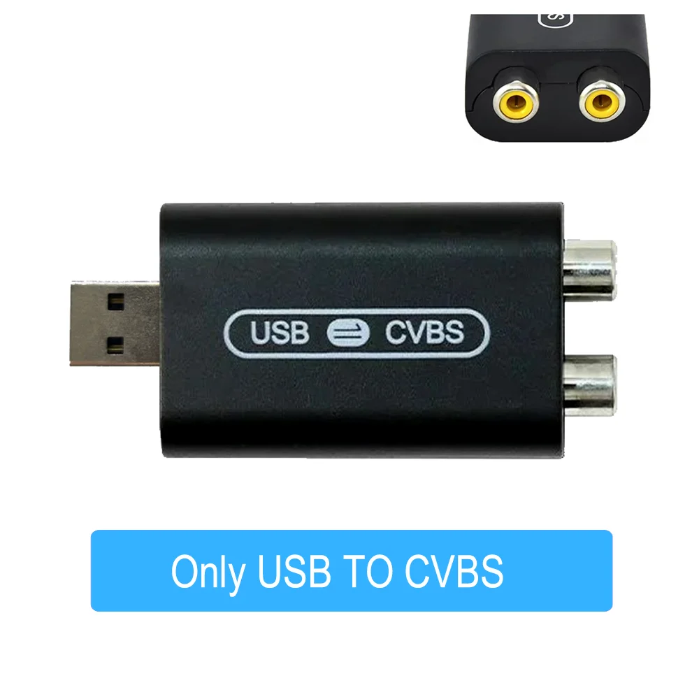USB Interface Zu RCA Video Out Adapter Verbinden Kopfstütze Monitor Für Android System Auto Radio Multimedia AV Ausgang Player Video: Dark Grau