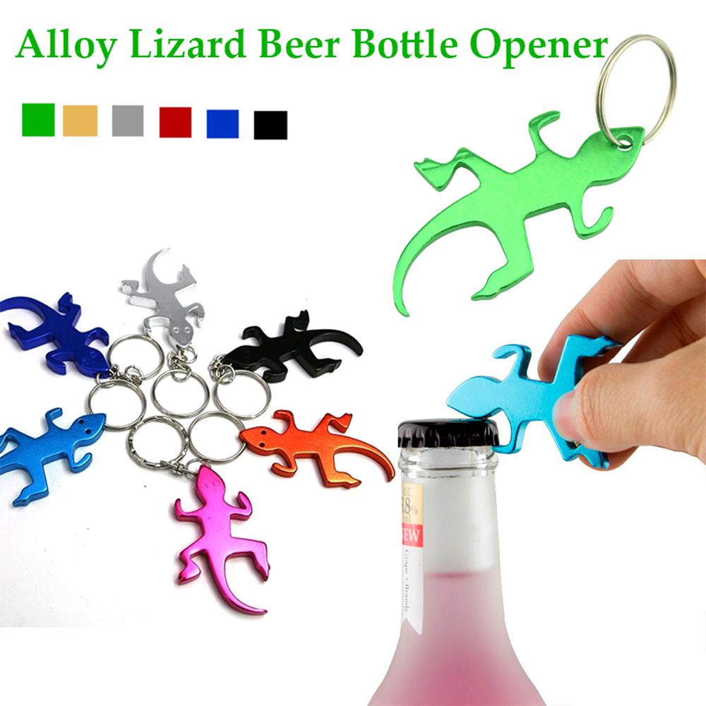 Hagedis Vorm Aluminium Sleutelhanger Sleutelhanger Bar Beer Bottle Cap Opener Pocket Tool