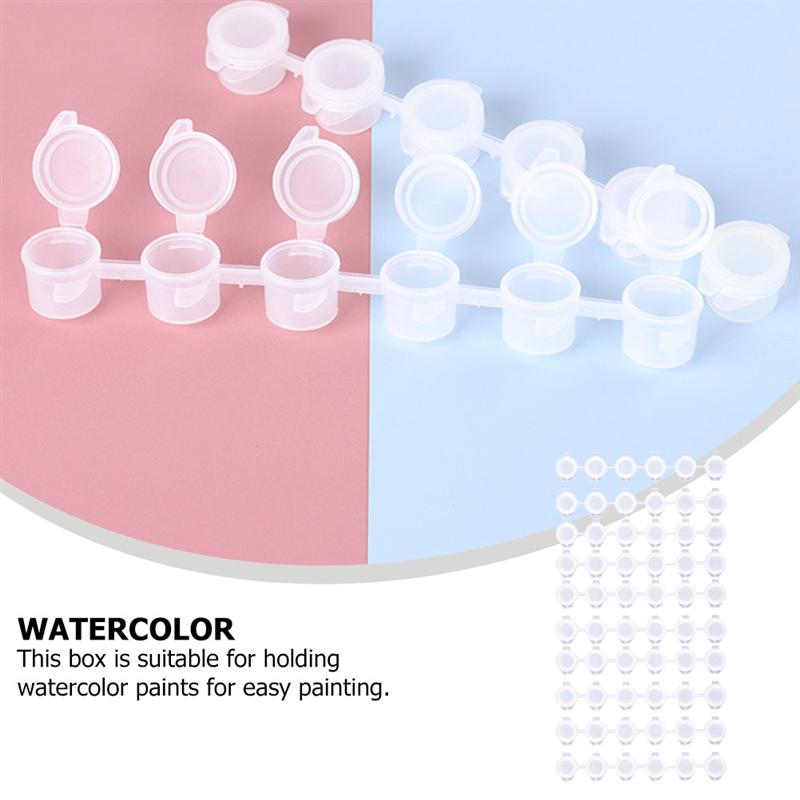 30Pcs Empty Paint Pot Pigment Storage Container Empty Paint Strips Paint Cup Pigment Pots Clear Storage Container Painting Tool