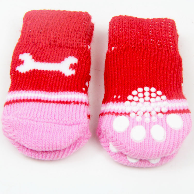 30X75 MM Lovely Pet Socks Antiskid Teddy Dog Socks Panda 4Pcs/Set Pet Knits Socks Anti Slip Skid Bottom: 6
