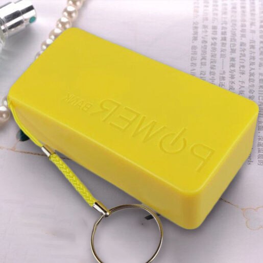 Cargador portátil de plástico para batería, caja de 2x18650, USB, 18650, 5600mAh: Yellow No Battery