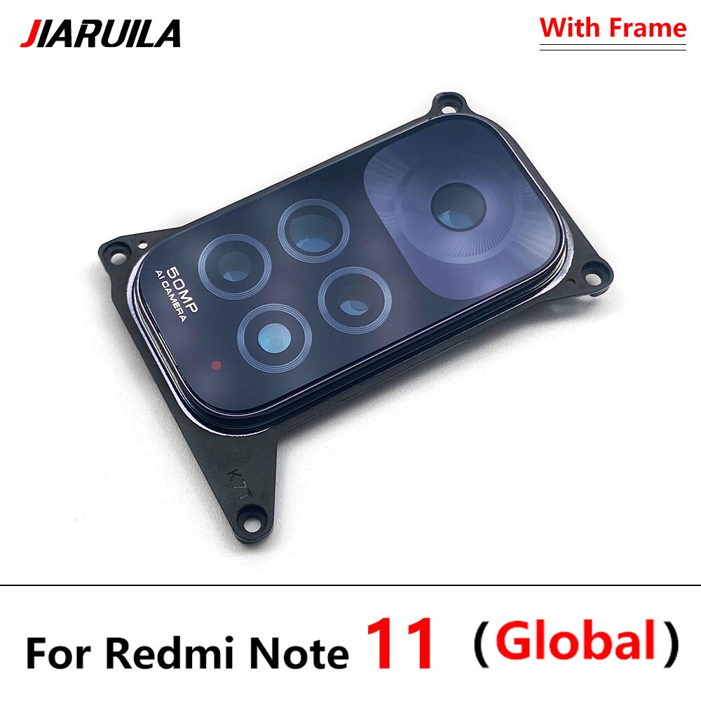 Rear Terug Camera Glazen Lens Voor Redmi Note 11 Note11 Global Met Frame Cover Sticker: Lens With Frame