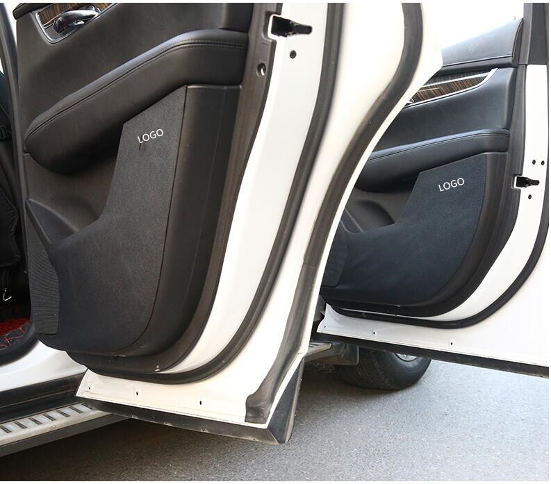4 stk/sæt sort /kulfiber pu læder døre anti-kick pad måtte til cadillac atsl  xt5 xts  ct6 aab 251